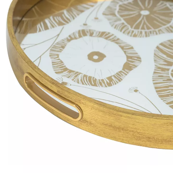 Artekko Tray Χρυσοί Πλαστικοί Διακοσμητικοί Δίσκοι με Καθρέπτη (45x45x4)cm 2pcs