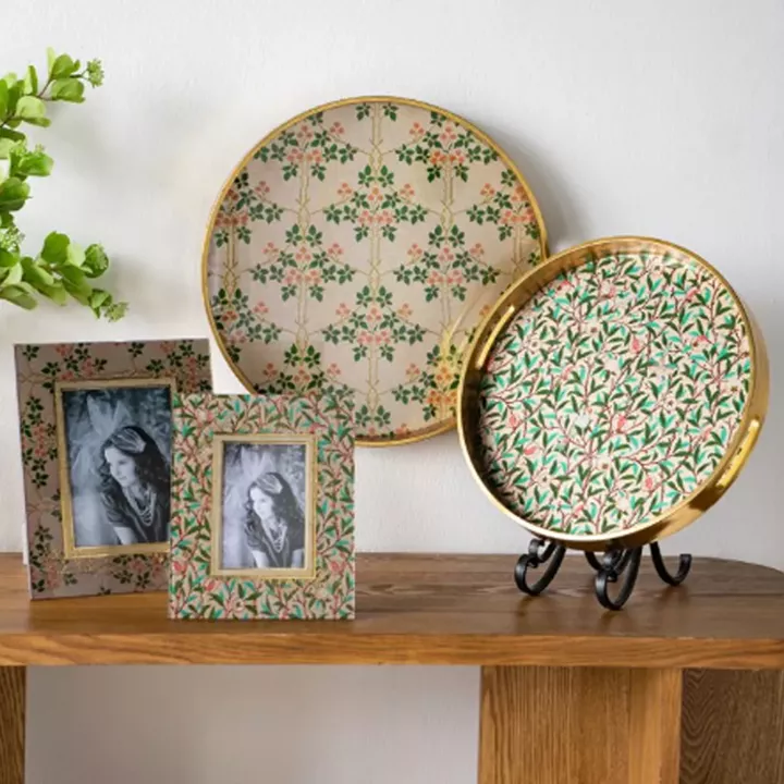 Artekko Zenn Πολύχρωμοι Διακοσμητικοί Δίσκοι με Γυάλινη Επιφάνεια (40x40x4)cm 2pcs