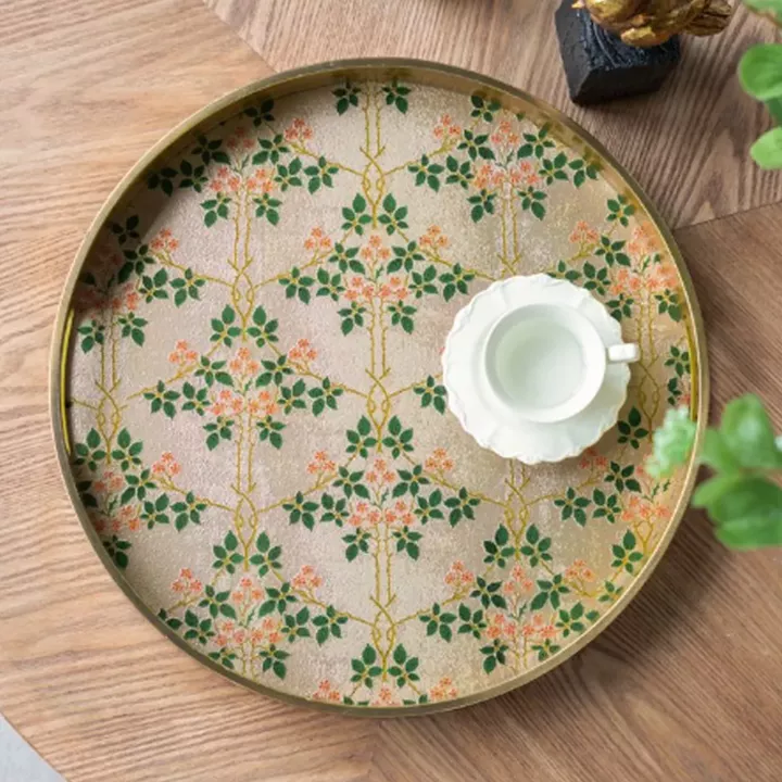 Artekko Zenn Πολύχρωμοι Διακοσμητικοί Δίσκοι με Γυάλινη Επιφάνεια (40x40x4)cm 2pcs