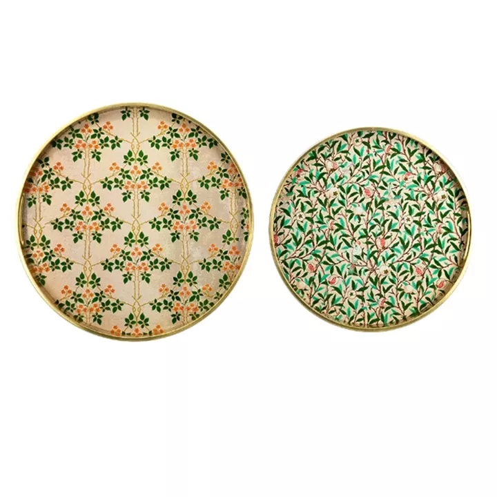 Artekko Zenn Πολύχρωμοι Διακοσμητικοί Δίσκοι με Γυάλινη Επιφάνεια (40x40x4)cm 2pcs