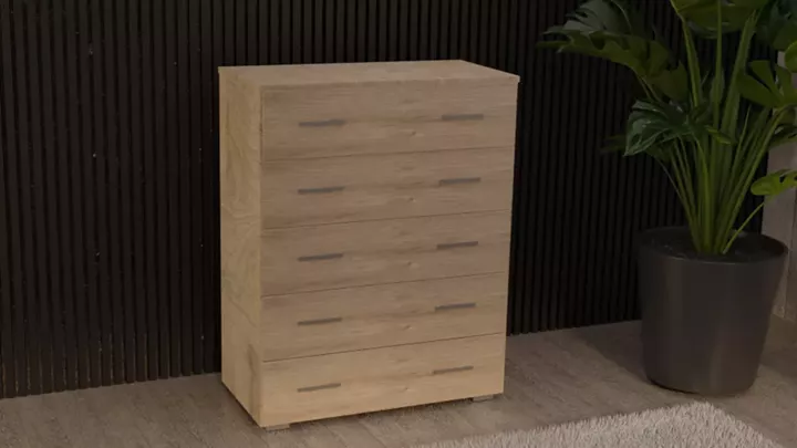 Συρταριέρα 5αρα βαθιά 90cm δρυς