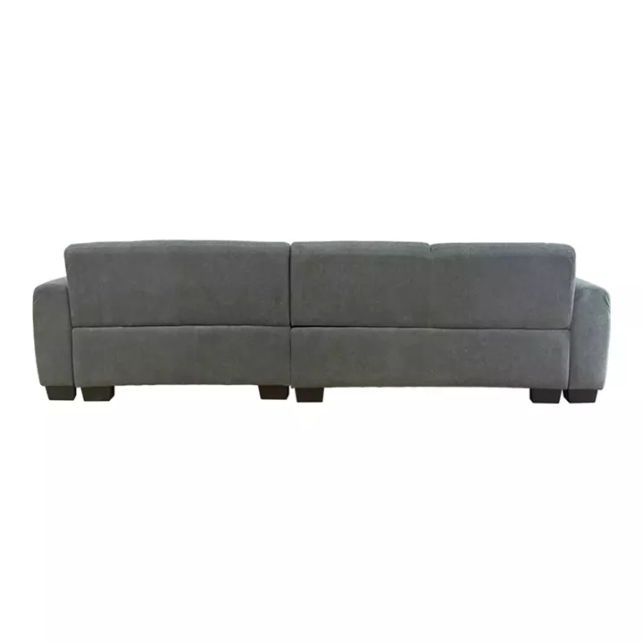 Γωνιακός αναστρέψιμος καναπές Erros pakoworld ύφασμα γκρι 287x161x71εκ