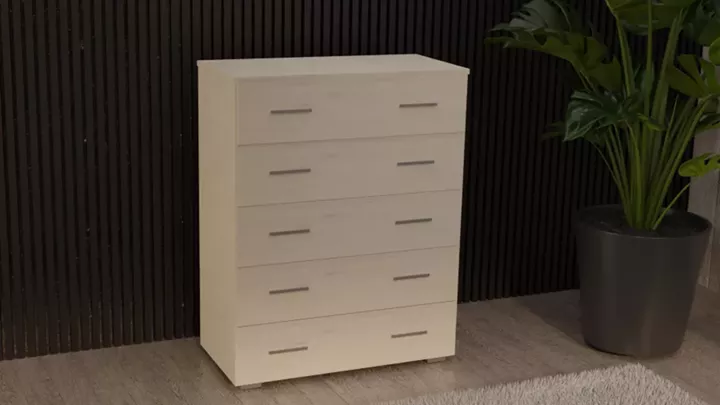 Συρταριέρα 5αρα βαθιά 90cm λευκό ρουστίκ