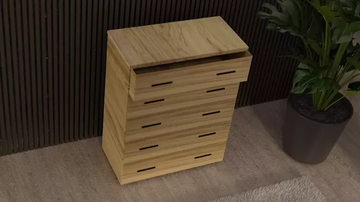 Συρταριέρα 5αρα βαθιά 90cm μελί