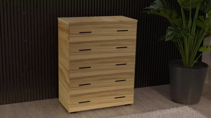 Συρταριέρα 5αρα βαθιά 90cm μελί