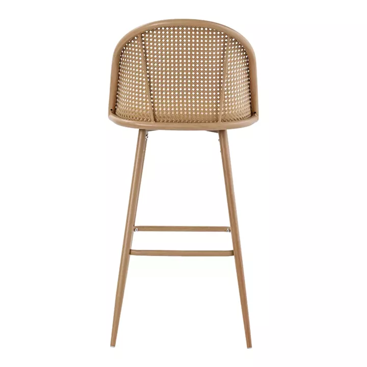 Bar stool Kace pakoworld pe rattan natural-fabric natural-metal natural 43x55x102cm