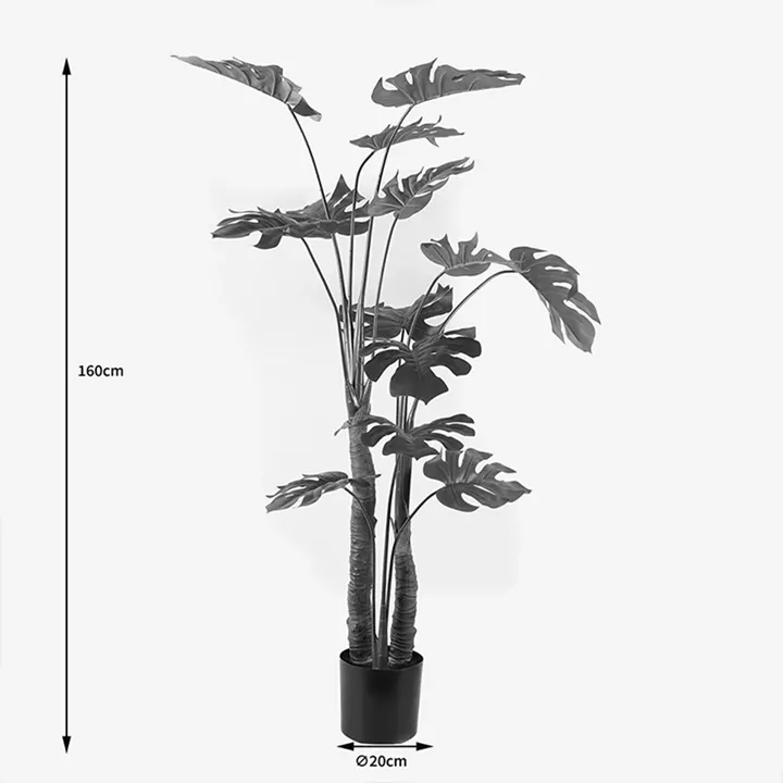 Decorative plant in pot Deliciosa I Inart green D90x160cm