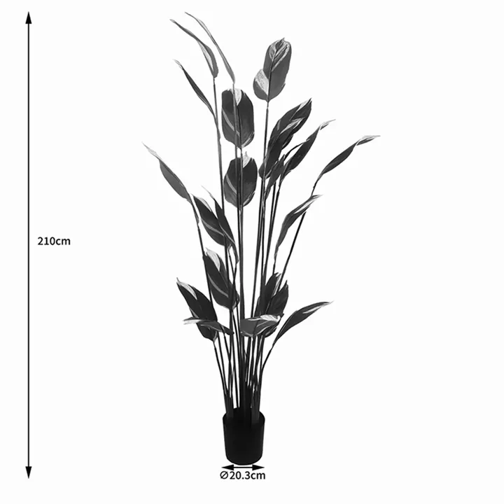 Ornamental plant in pot Lucky I Inart green D80x210cm