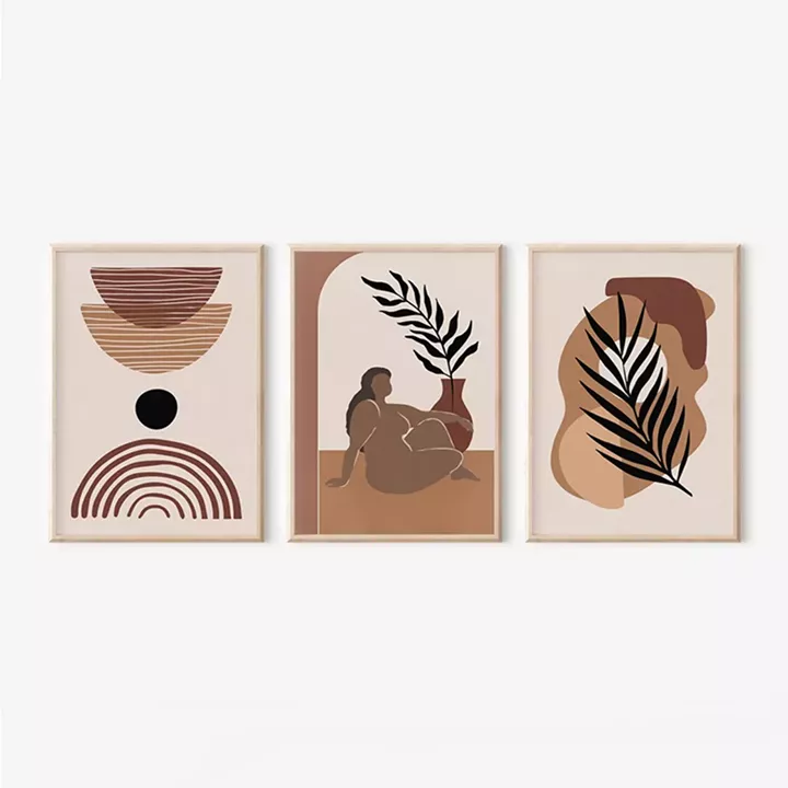 Wall art in frame Fanzia pakoworld triptyque with digital print 33x1.5x48cm