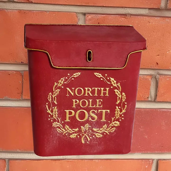 Artekko Xmas Mailbox Κόκκινο Μεταλλικό Γραμματοκιβώτιο (27x10x30)cm