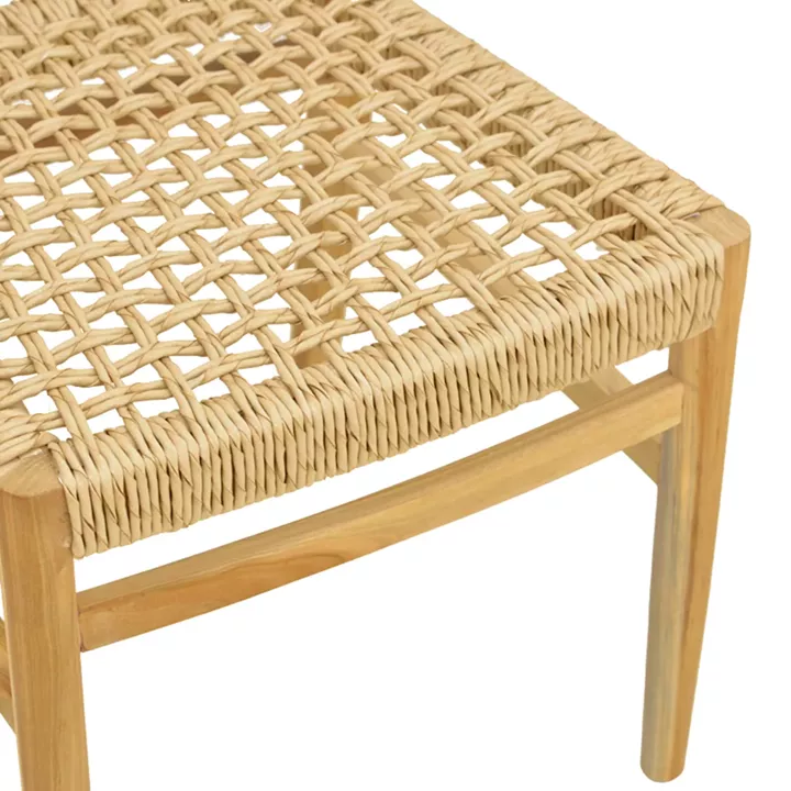 Tuga chair pakoworld teak wood-pe rope frame in natural shade 50x58x86cm