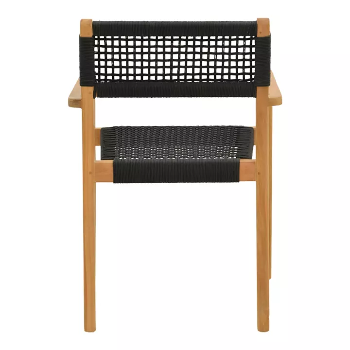 Armchair Lengan pakoworld teak wood frame in natural shade-black rope 54x52x80cm