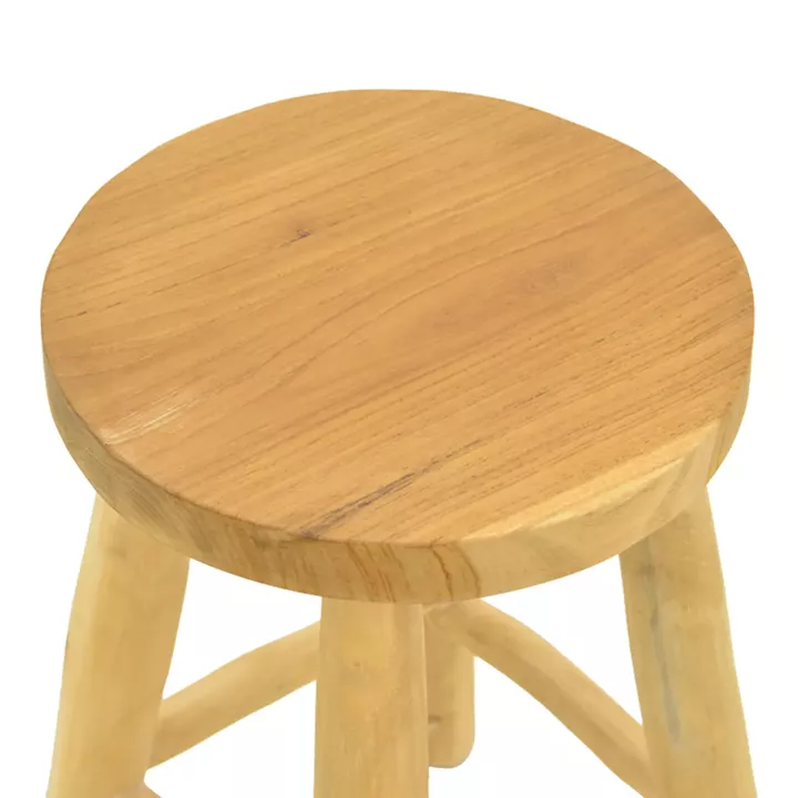Sega stool pakoworld natural color teak wood D30x45cm