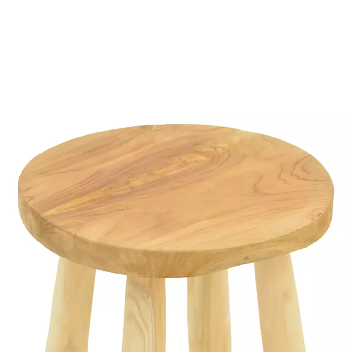 Nusiwo bar stool pakoworld teak wood in natural shade D35x70cm