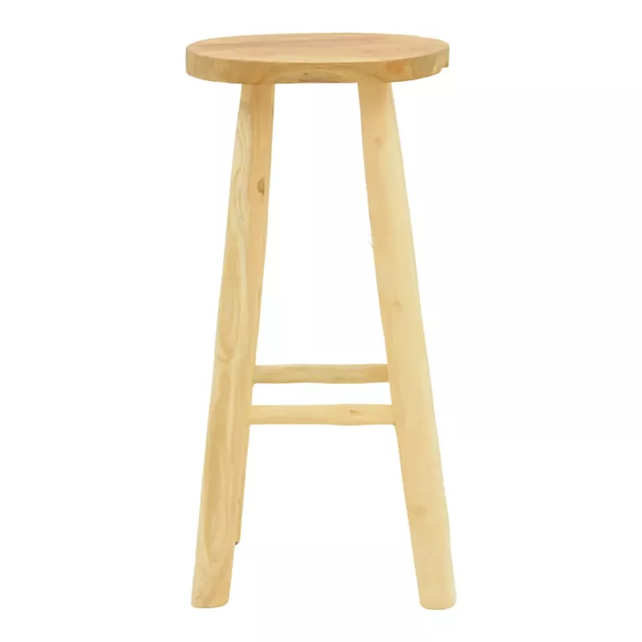 Nusiwo bar stool pakoworld teak wood in natural shade D35x70cm