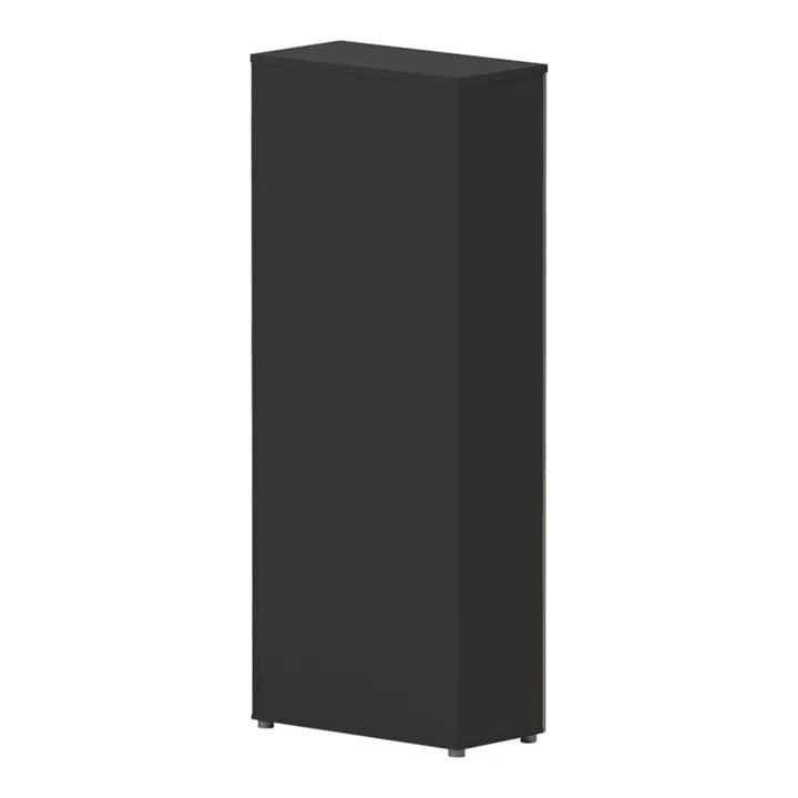 Professional bookcase Lotus pakoworld with doors by glass in natural-anhracite color 80x40x200cm