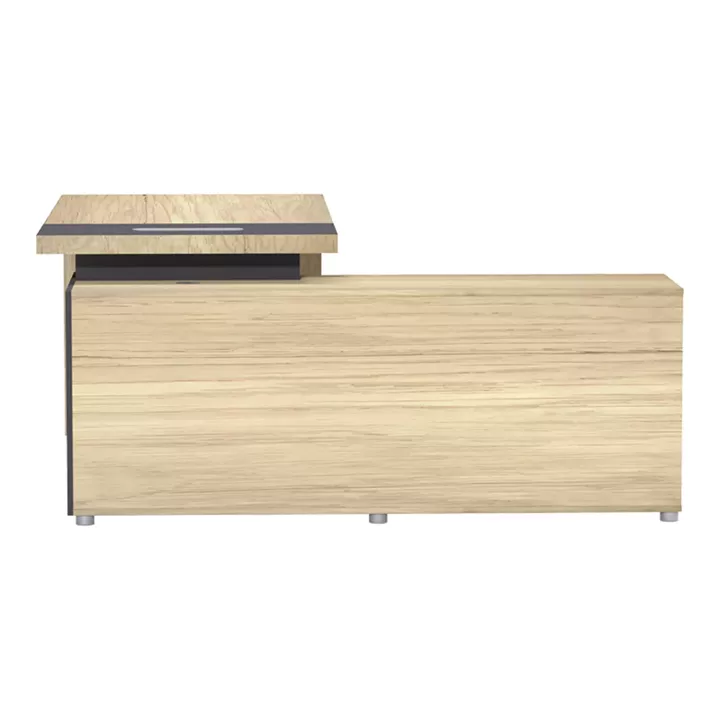 Γραφείο επαγγελματικό Lotus pakoworld αριστερή σε φυσική-ανθρακί απόχρωση 180x180x75εκ