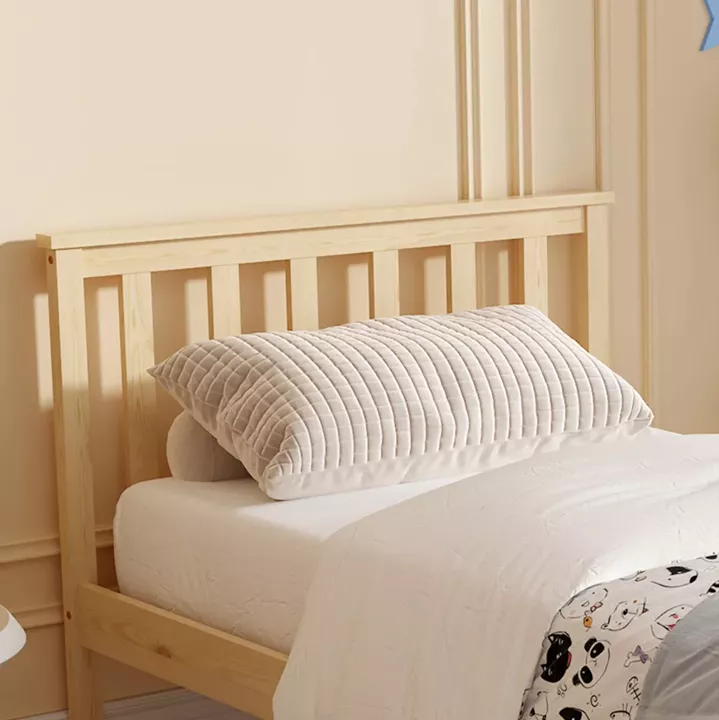 BED WITH MATTRESS GIMLY HM21300 PINE WOOD IN NATURAL COLOR FOR MATTRESS 90x190cm
