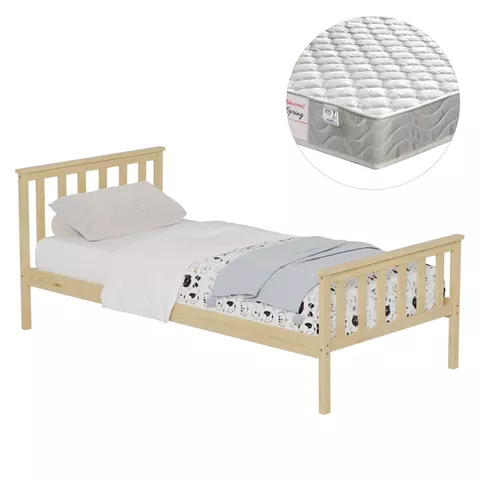 ΚΡΕΒΑΤΙ ΠΑΙΔΙΚΟ ΜΕ ΣΤΡΩΜΑ GIMLY HM21300 ΞΥΛΟ ΠΕΥΚΟΥ ΣΕ ΦΥΣΙΚΟ ΓΙΑ ΣΤΡΩΜΑ 90x190εκ