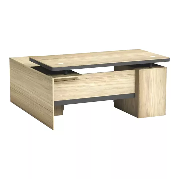 Γραφείο επαγγελματικό Lotus pakoworld με δεξιά γωνία σε φυσική-ανθρακί απόχρωση  200x160x76εκ