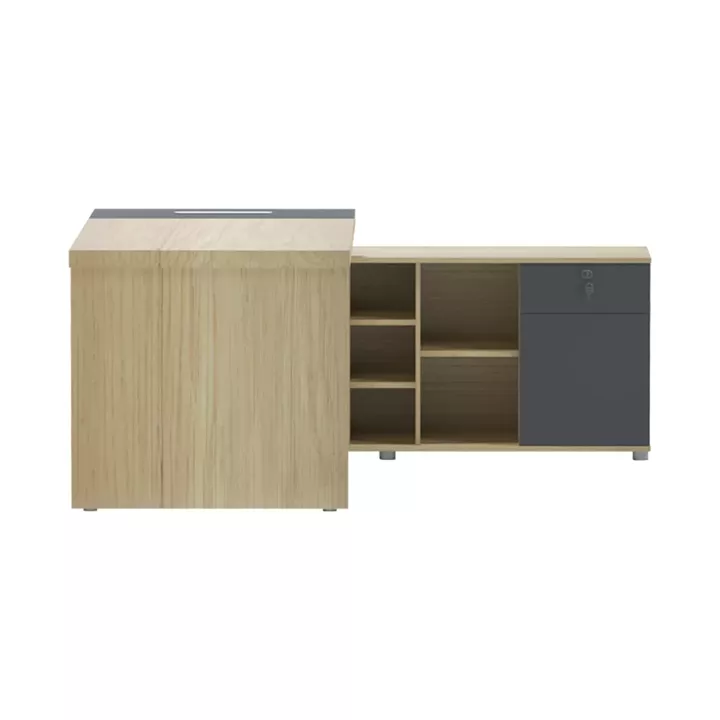 Lotus pakoworld professional desk with right corner in natural-anthracite shade 160x160x75cm