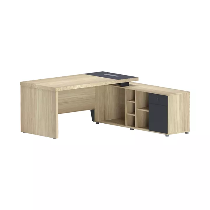 Lotus pakoworld professional desk with right corner in natural-anthracite shade 160x160x75cm