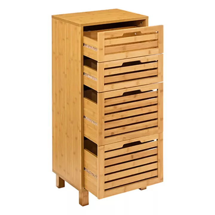 Sicla pakoworld bamboo chest of drawers, natural shade 40x30x97.5cm