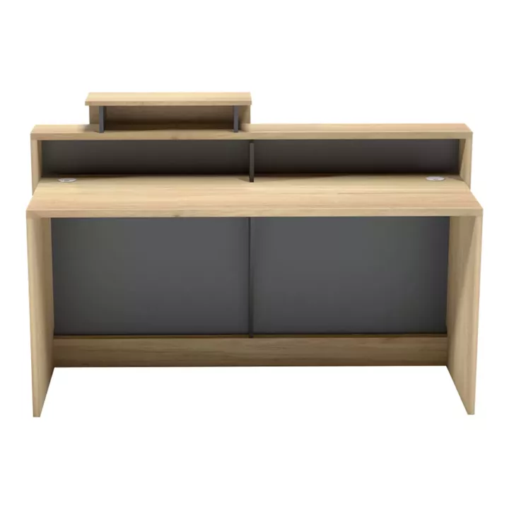 Reception desk Lotus pakoworld in natural-antracite color 160x60x105cm