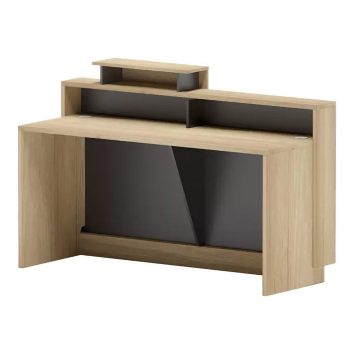 Reception desk Lotus pakoworld in natural-antracite color 160x60x105cm