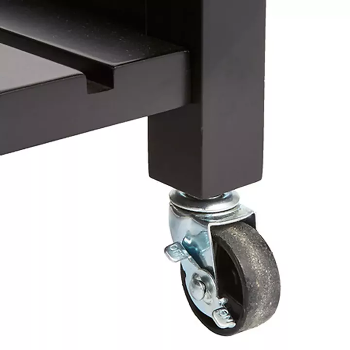 Τρόλεϊ-Ραφιέρα Claude pakoworld mdf μαύρο - φυσικό  58x48x87.5εκ