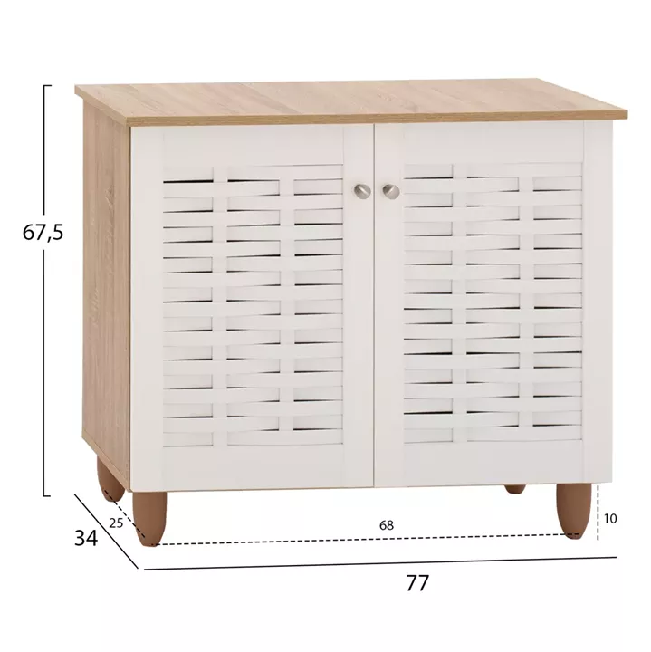 SHOE RACK HM2208.06 SONAMΑ-WHITE 77Χ34Χ67,5 cm.