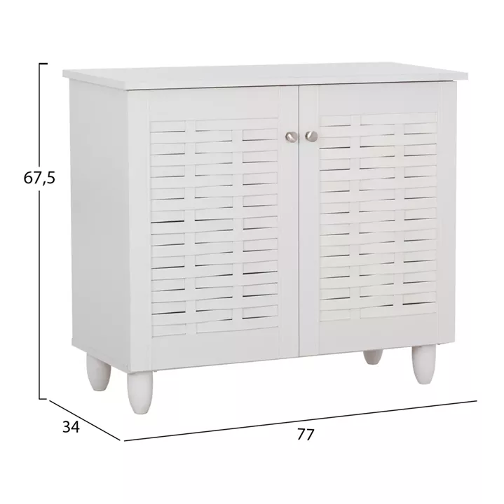 SHOE CABINET CASSIOPE MELAMINE WHITE WITH LEGS 77Χ34Χ67.5Hcm.HM2208.05