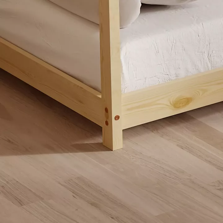 BED WITH MATTRESS PEPE HM21302 PINE WOOD IN NATURAL WOOD COLOR--MATTRESS 90x190cm