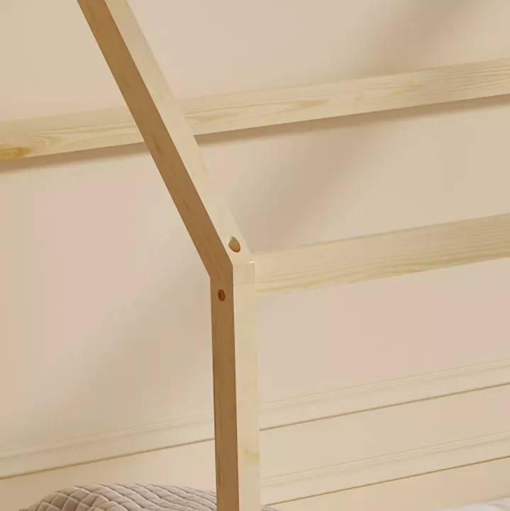 BED WITH MATTRESS PEPE HM21302 PINE WOOD IN NATURAL WOOD COLOR--MATTRESS 90x190cm