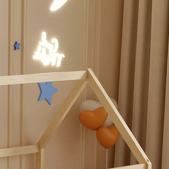 BED WITH MATTRESS PEPE HM21302 PINE WOOD IN NATURAL WOOD COLOR--MATTRESS 90x190cm