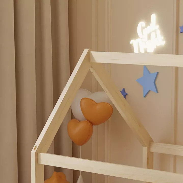 BED WITH MATTRESS PEPE HM21303 PINE WOOD IN NATURAL WOOD COLOR--MATTRESS 70x140cm