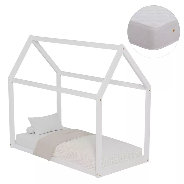 ΚΡΕΒΑΤΙ ΠΑΙΔΙΚΟ ΜΕ ΣΤΡΩΜΑ PEPE HM21303.01 ΞΥΛΟ ΠΕΥΚΟΥ ΣΕ ΛΕΥΚΟ--ΣΤΡΩΜΑ 70x140εκ