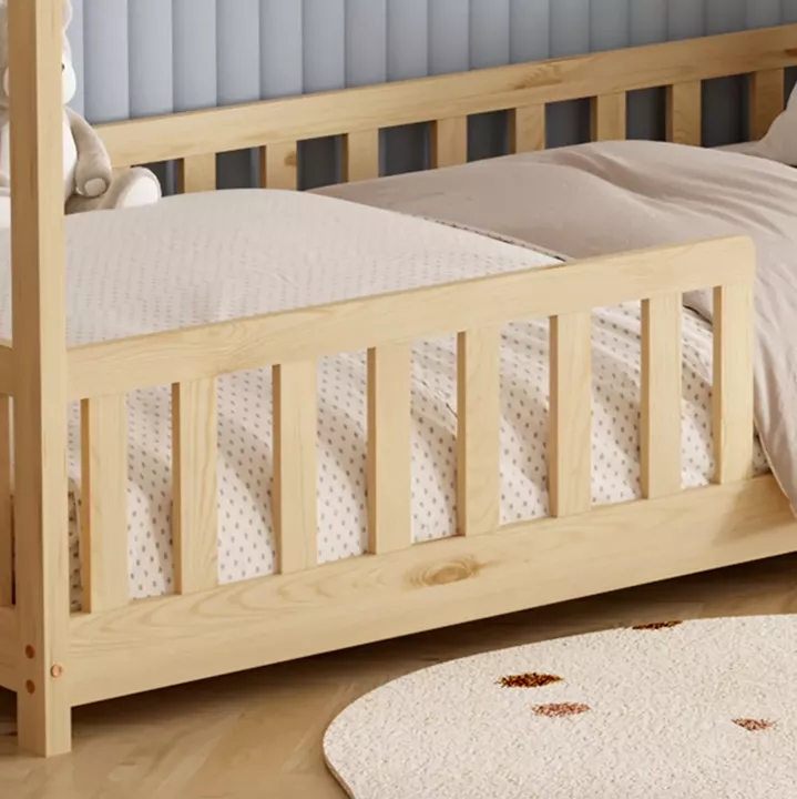 BED WITH MATTRESS PHYLLIS HM21304 PINE WOOD IN NATURAL WOOD COLOR--MATTRESS 90x190cm