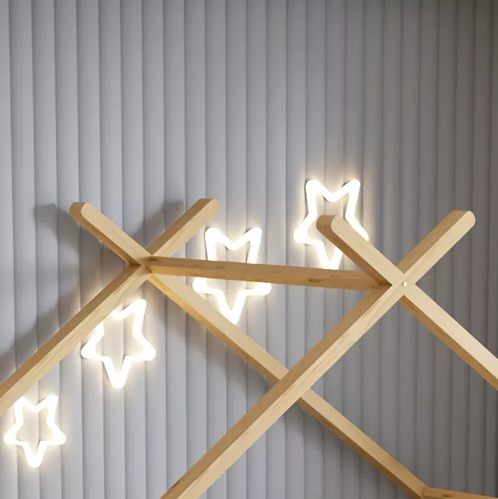 BED WITH MATTRESS KLARICE HM21305 PINE WOOD IN NATURAL WOOD COLOR--MATTRESS 90x190cm