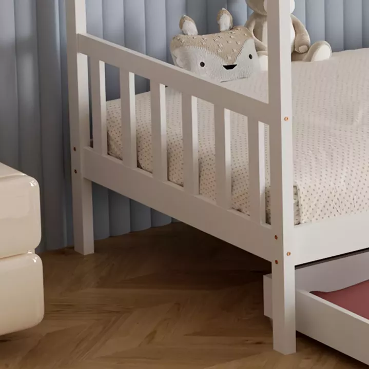 ΚΡΕΒΑΤΙ ΠΑΙΔΙΚΟ ΜΕ ΣΤΡΩΜΑ KLARICE HM21305.01 ΞΥΛΟ ΠΕΥΚΟΥ ΣΕ ΛΕΥΚΟ--ΣΤΡΩΜΑ 90x190εκ