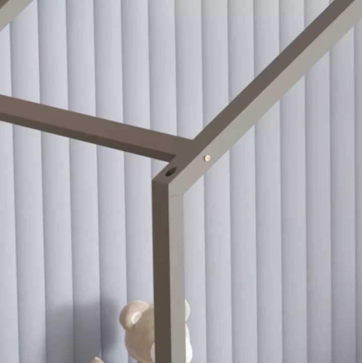 BED WITH MATTRESS KLARICE HM21305.02 PINE WOOD IN GREY COLOR--MATTRESS 90x190cm