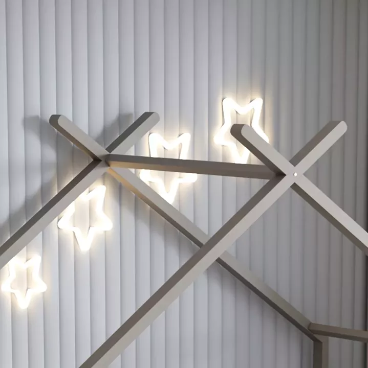 BED WITH MATTRESS KLARICE HM21305.02 PINE WOOD IN GREY COLOR--MATTRESS 90x190cm