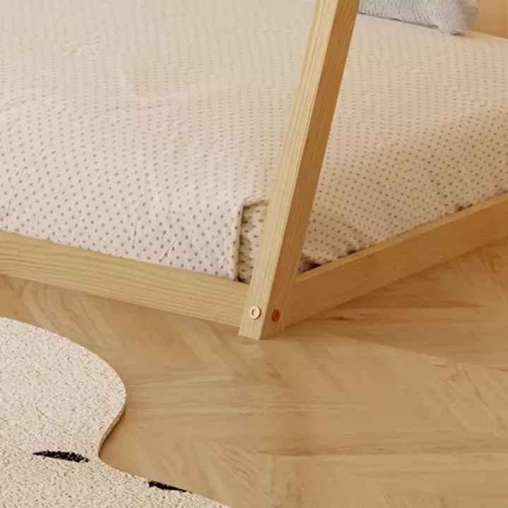 BED WITH MATTRESS MUNK HM21306 PINE WOOD IN NATURAL WOOD COLOR--MATTRESS 90x190cm