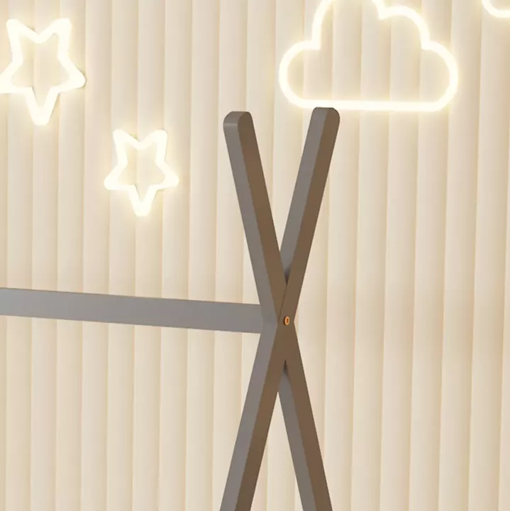 ΚΡΕΒΑΤΙ ΠΑΙΔΙΚΟ ΜΕ ΣΤΡΩΜΑ MUNK HM21306.02 ΞΥΛΟ ΠΕΥΚΟΥ ΣΕ ΓΚΡΙ--ΣΤΡΩΜΑ 90x190εκ