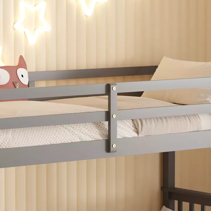 ΚΟΥΚΕΤΑ ΠΑΙΔΙΚΗ ΜΕ 2 ΣΤΡΩΜΑΤΑ LANTAI HM21307.02 ΞΥΛΟ ΠΕΥΚΟΥ ΓΚΡΙ--ΣΤΡΩΜΑΤΑ 90x190εκ