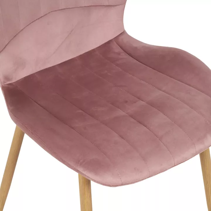 Jelour pakoworld velvet chair in rotten apple shade-natural metal legs 46.5x60x84cm