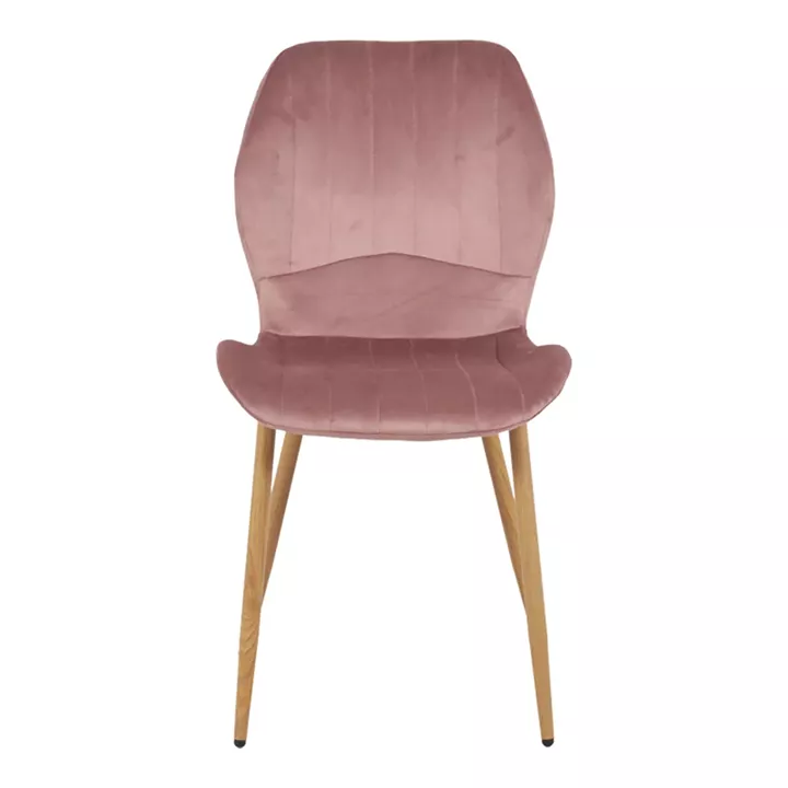 Jelour pakoworld velvet chair in rotten apple shade-natural metal legs 46.5x60x84cm