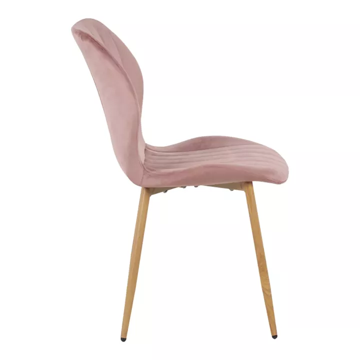 Jelour pakoworld velvet chair in rotten apple shade-natural metal legs 46.5x60x84cm