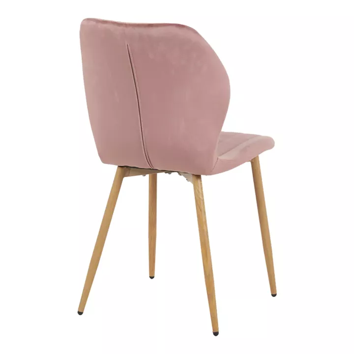 Jelour pakoworld velvet chair in rotten apple shade-natural metal legs 46.5x60x84cm