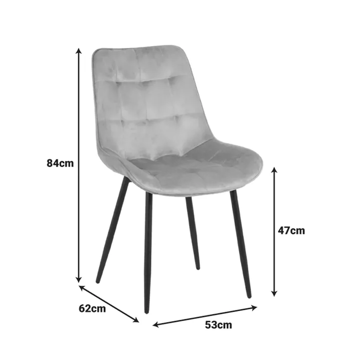 Berne chair pakoworld velvet in pistachio shade 53x62x84cm